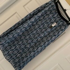 Tahari Blue and Black Midi Skirt